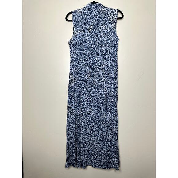 Vintage Jonathan Martin Floral Button Dress Cottage Collared Sleeveless Sz 11 - Picture 4 of 7